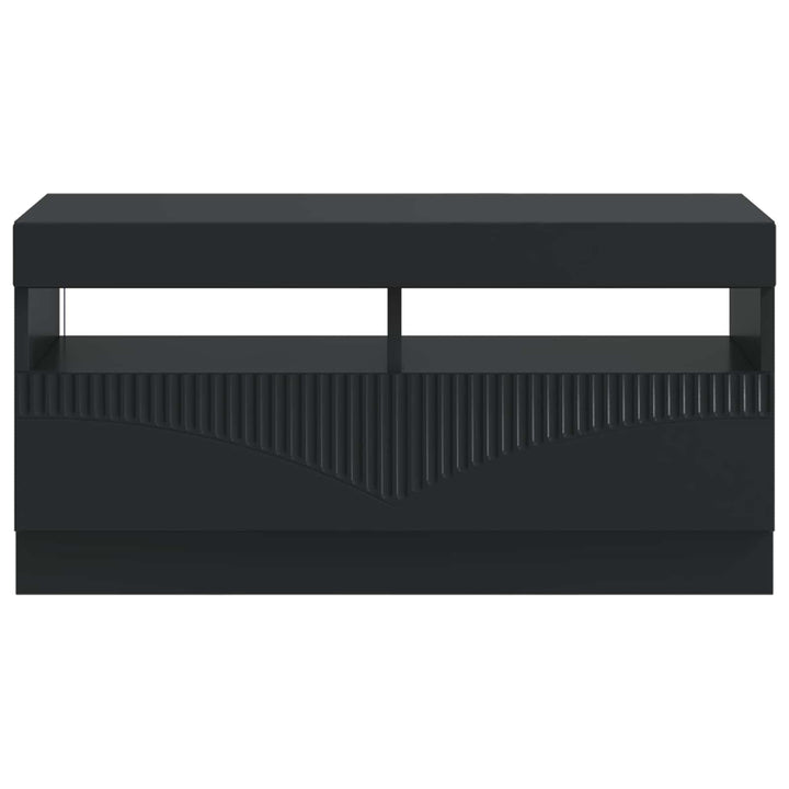 LED TV-skab Sort Konstrueret træ