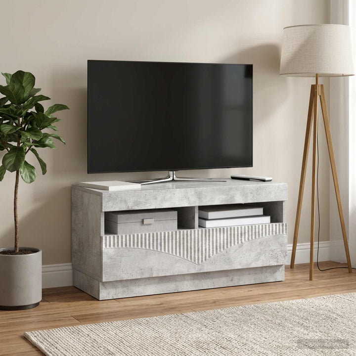 LED TV-skab Betongrå Konstrueret træ