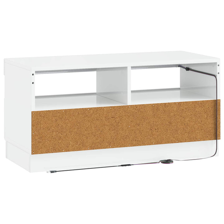 LED TV-skab Hvid højglans Konstrueret træ