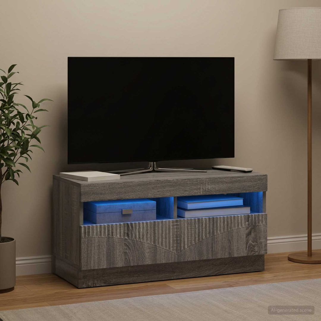 LED TV-skab Grå Sonoma Konstrueret træ