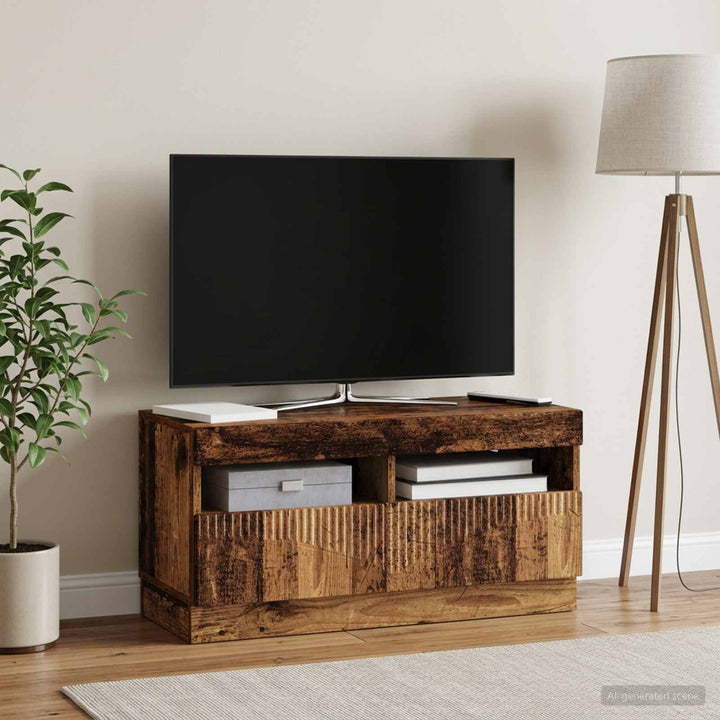 LED TV-skab Gammelt træ Konstrueret træ