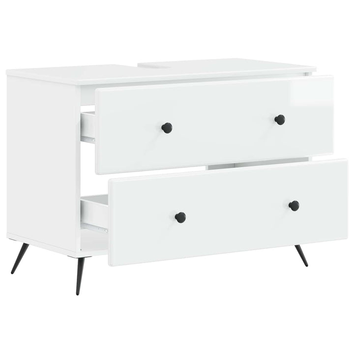 Badeværelsesskabsunder BREDA Hvid højglans 82 x 41 x 59 cm
