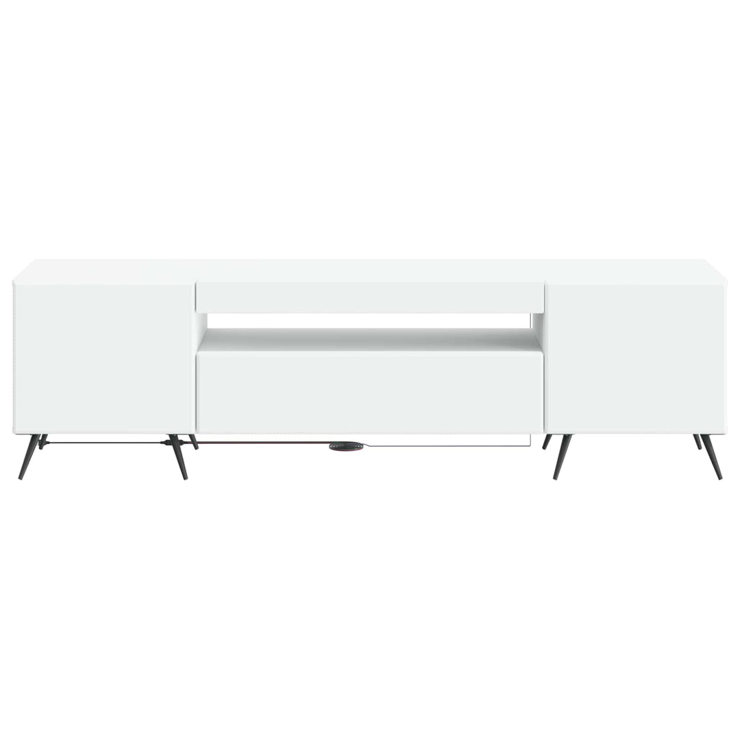 LED TV-skab Hvid Konstrueret træ