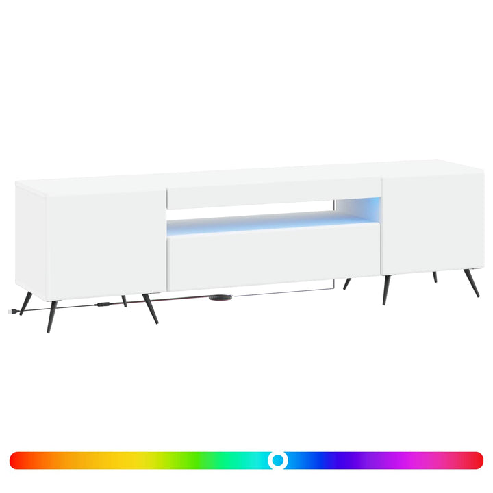 LED TV-skab Hvid Konstrueret træ