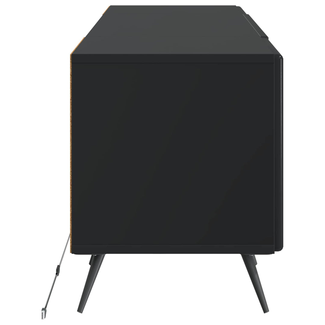 LED TV-skab Sort Konstrueret træ