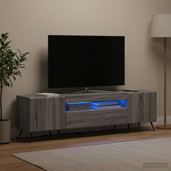 LED TV-skab Grå Sonoma Konstrueret træ