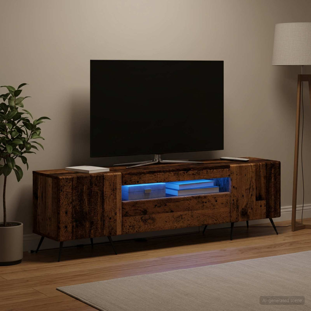LED TV-skab Gammelt træ Konstrueret træ