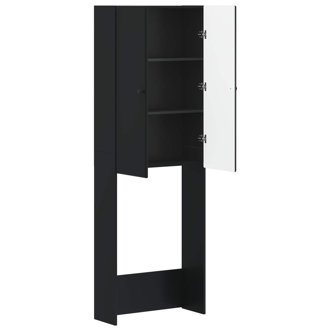 Toilet Skab BREDA Sort 66 x 25,5 x 190 cm Konstrueret træ