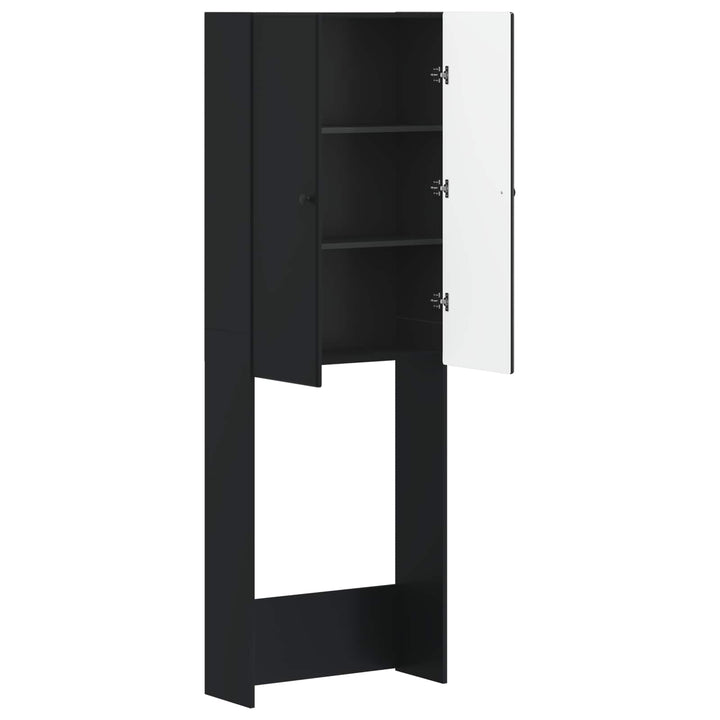Toilet Skab BREDA Sort 66 x 25,5 x 190 cm Konstrueret træ