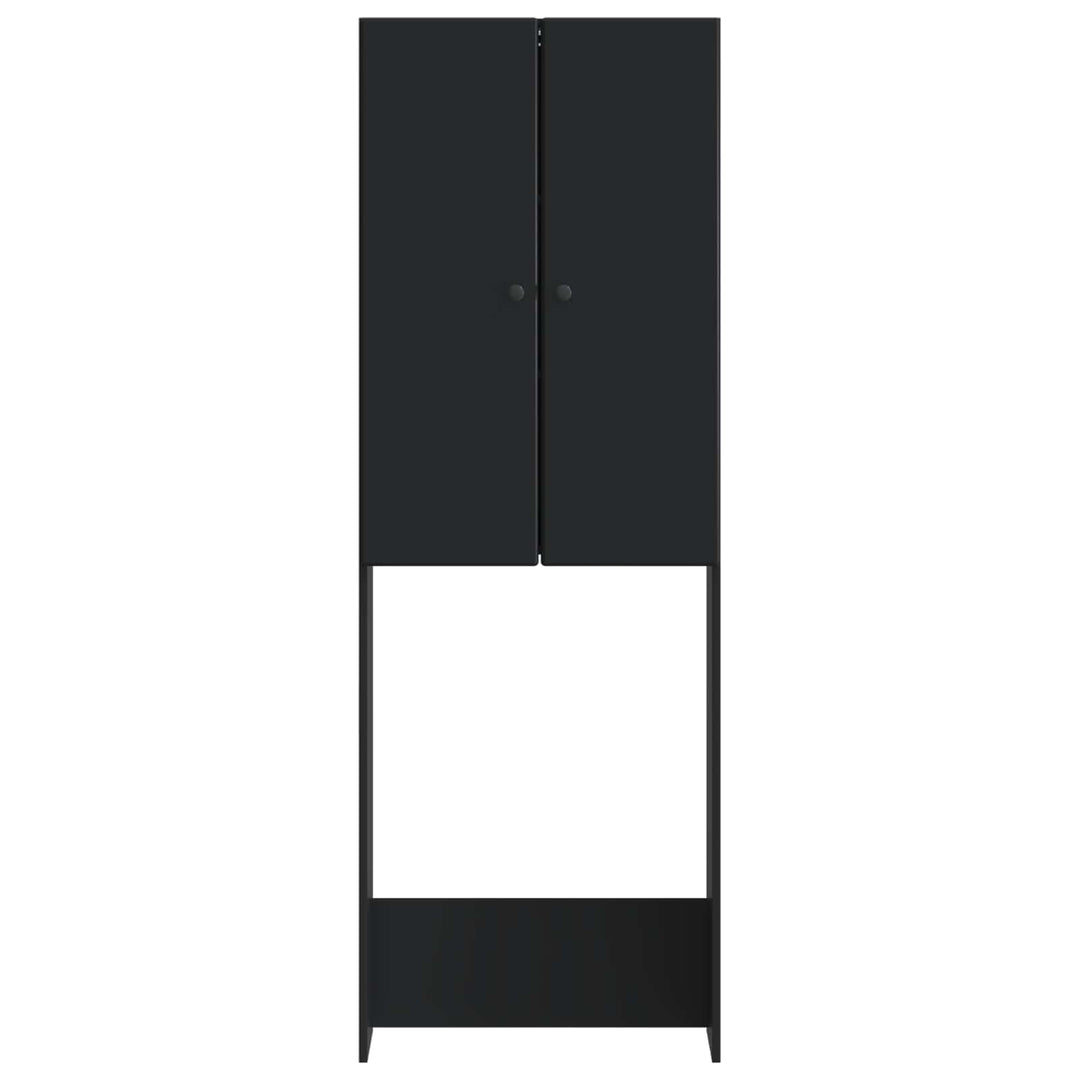 Toilet Skab BREDA Sort 66 x 25,5 x 190 cm Konstrueret træ