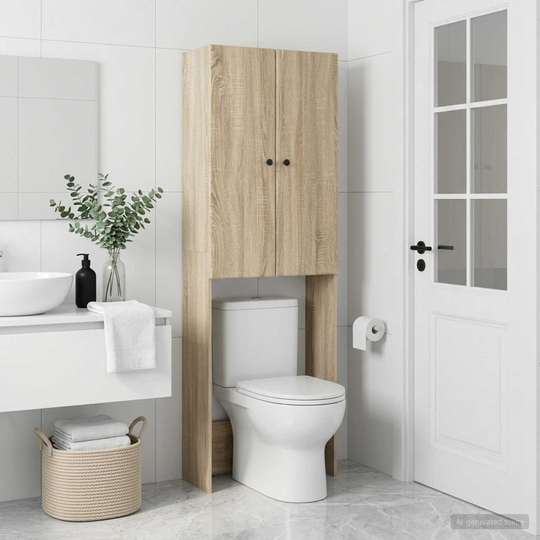 Toilet Skab BREDA Sonoma-eg 66 x 25,5 x 190 cm Konstrueret træ