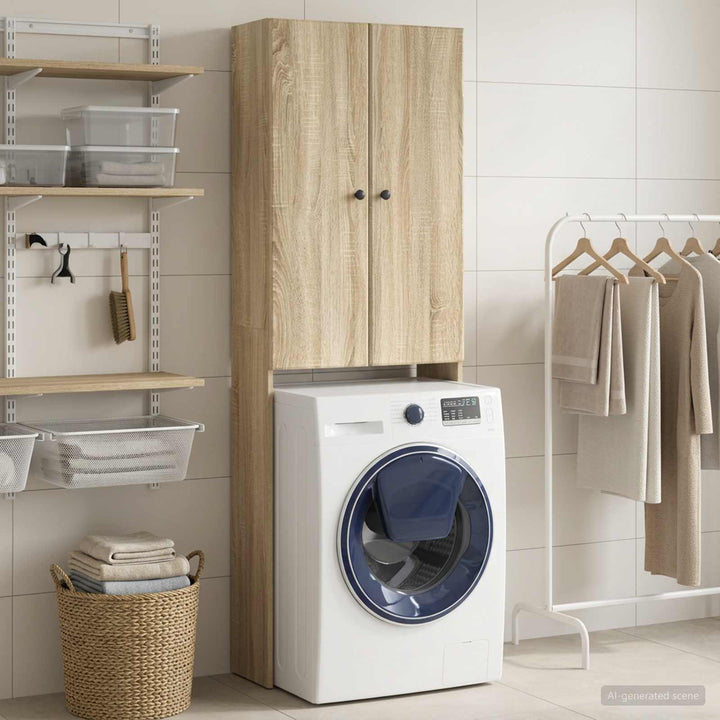 Toilet Skab BREDA Sonoma-eg 66 x 25,5 x 190 cm Konstrueret træ