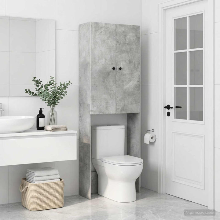 Toilet Skab BREDA Betongrå 66 x 25,5 x 190 cm Konstrueret træ