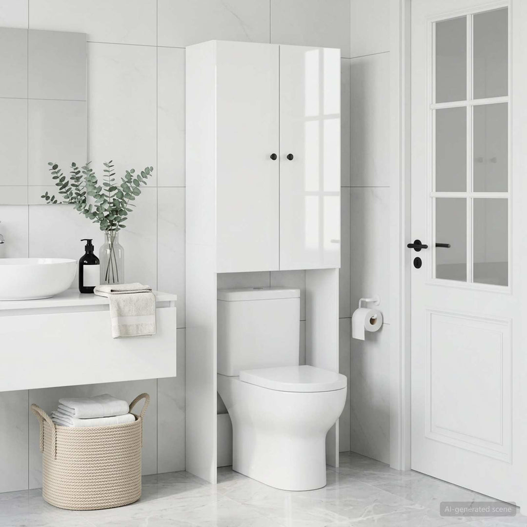 Toilet Skab BREDA Hvid højglans 66 x 25,5 x 190 cm