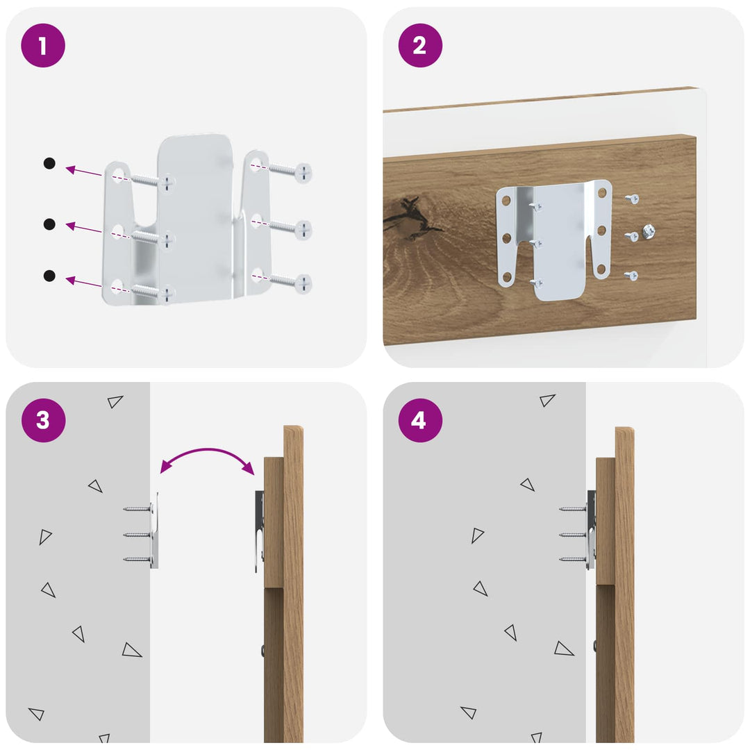 Væghængt hovedgærde BREDA Artisan-eg Konstrueret træ