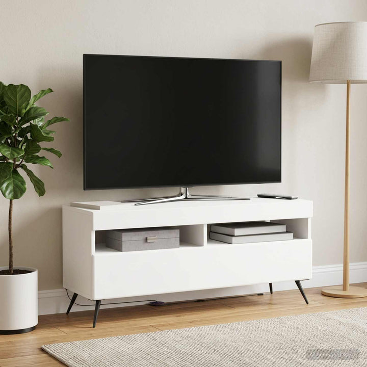 LED TV-skab Hvid Konstrueret træ