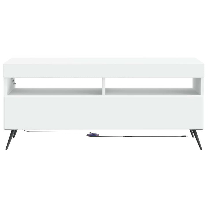LED TV-skab Hvid Konstrueret træ