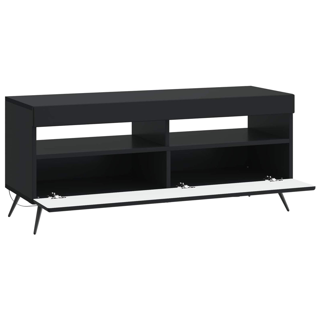 LED TV-skab Sort Konstrueret træ