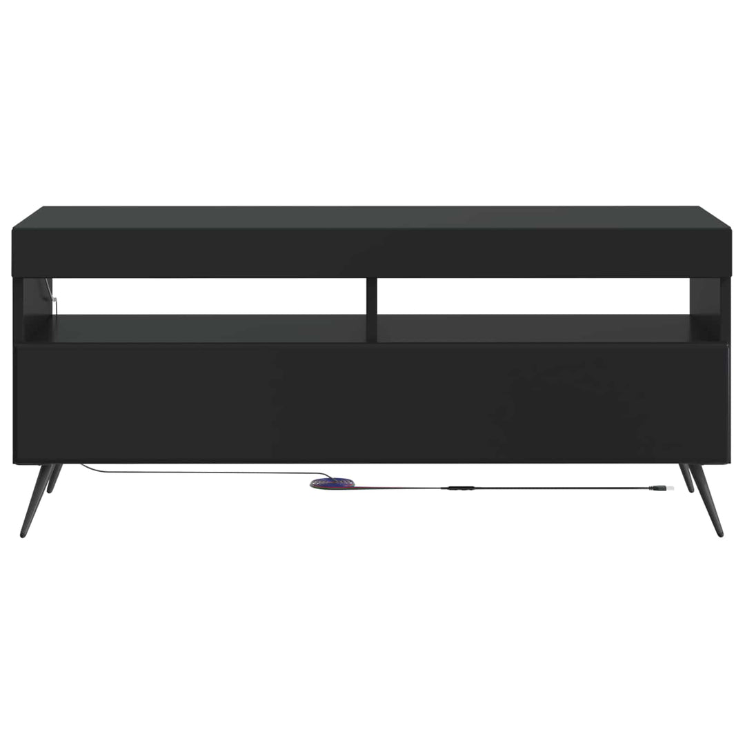 LED TV-skab Sort Konstrueret træ