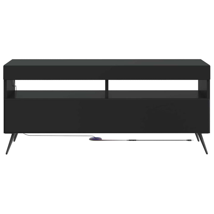 LED TV-skab Sort Konstrueret træ