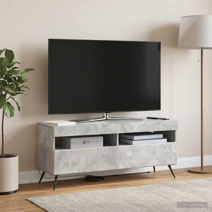 LED TV-skab Betongrå Konstrueret træ