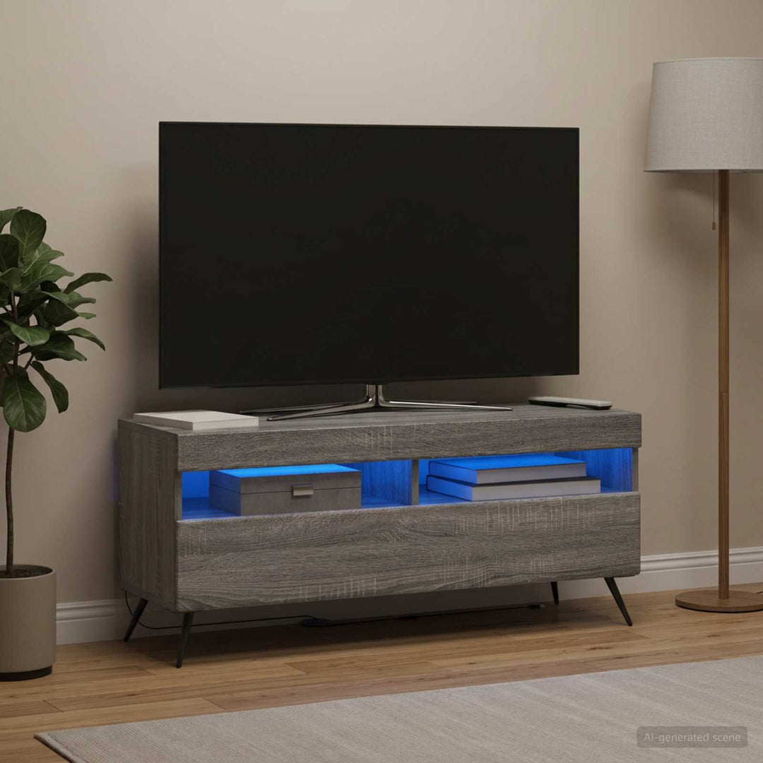 LED TV-skab Grå Sonoma Konstrueret træ