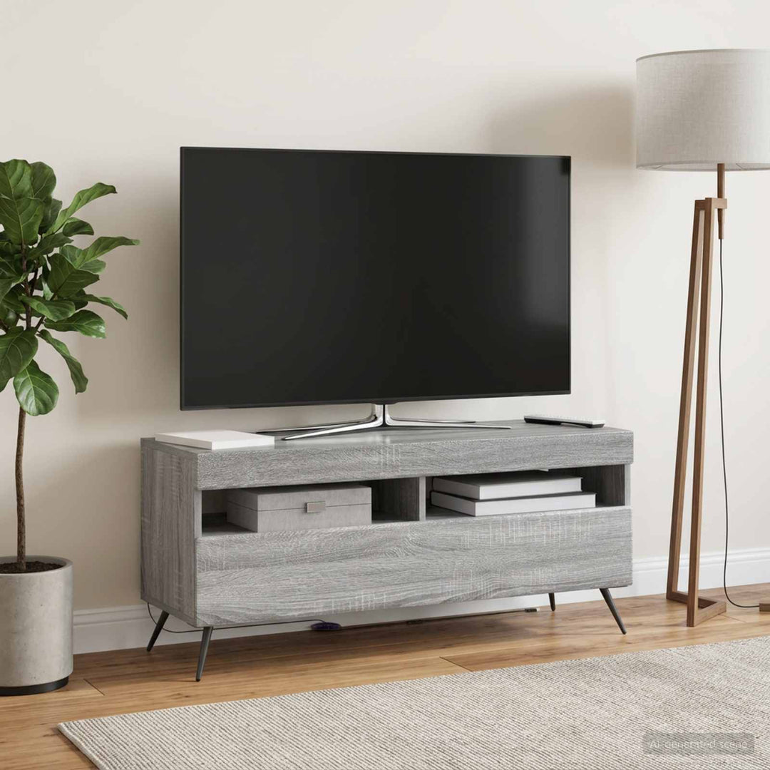 LED TV-skab Grå Sonoma Konstrueret træ