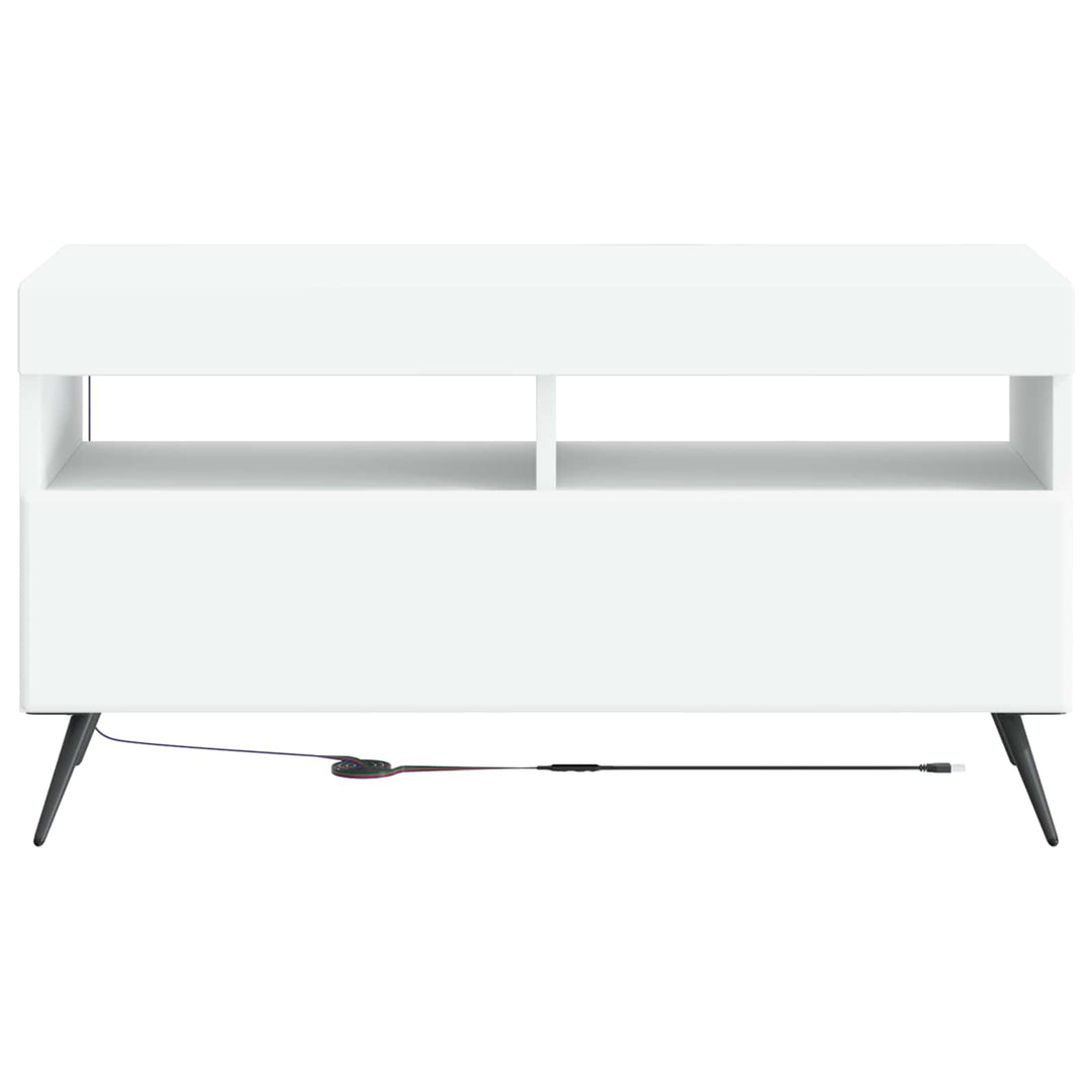LED TV-skab Hvid Konstrueret træ