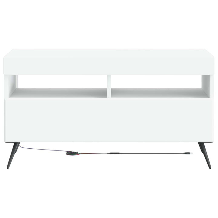 LED TV-skab Hvid Konstrueret træ
