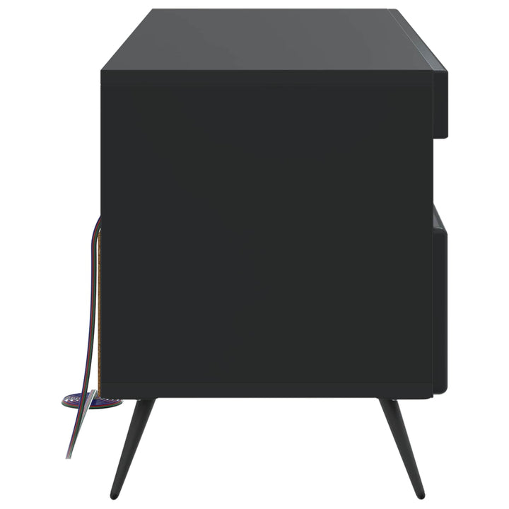 LED TV-skab Sort Konstrueret træ