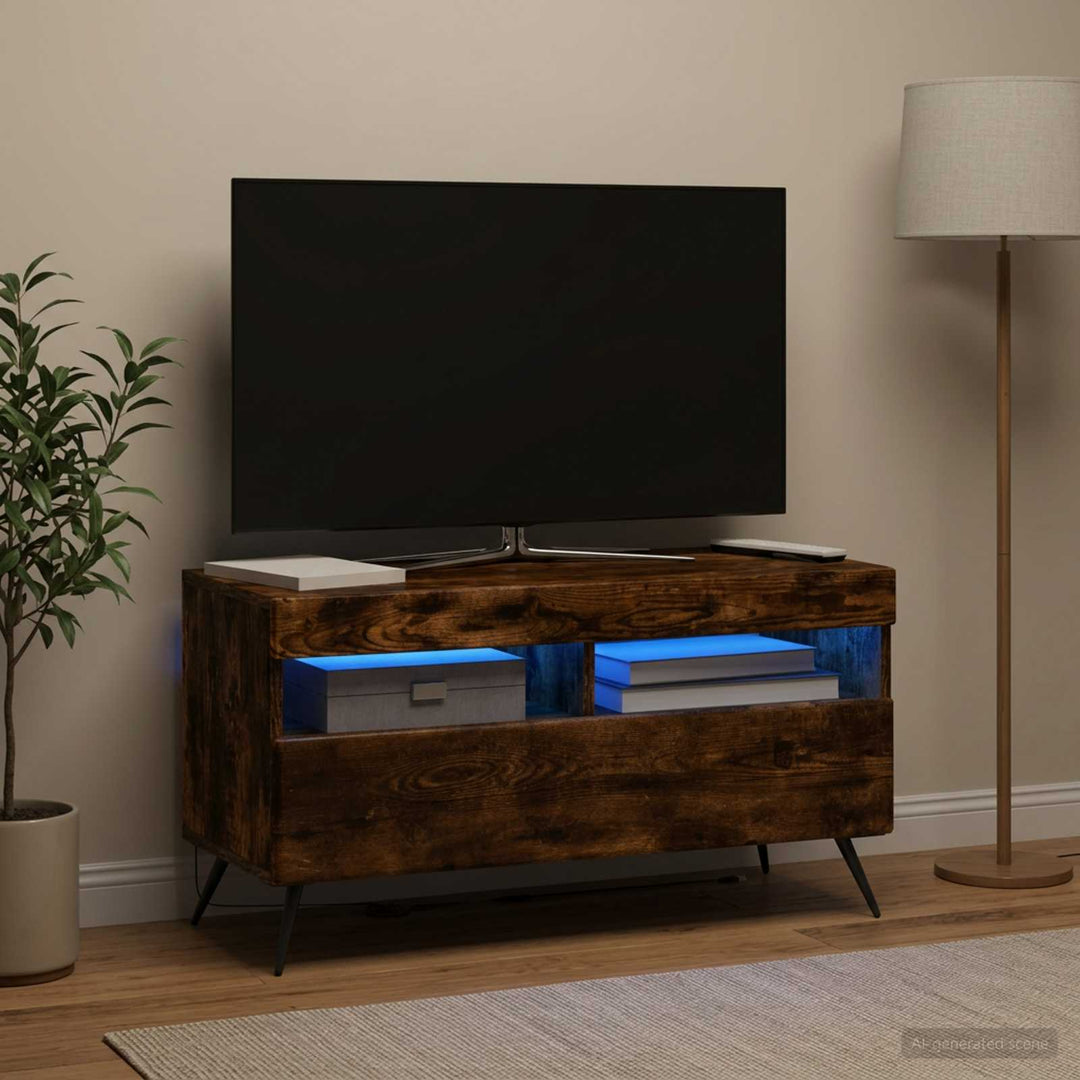 LED TV-skab Røget eg Konstrueret træ