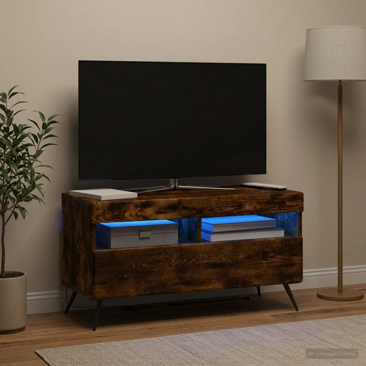 LED TV-skab Røget eg Konstrueret træ
