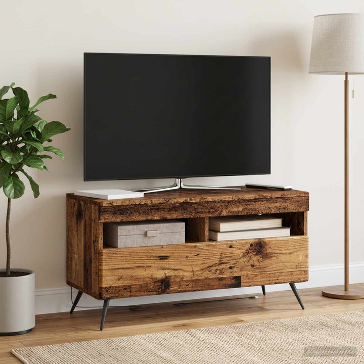 LED TV-skab Gammelt træ Konstrueret træ