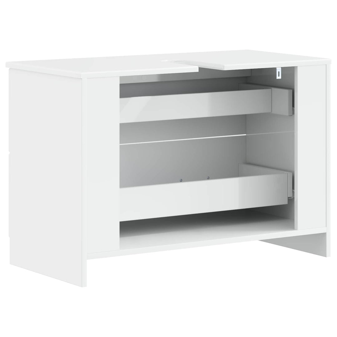 Badeværelsesskabsunder UTRECHT Hvid højglans 82 x 41 x 56 cm