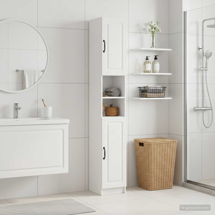 Badeværelsesskab med Åben Hylde UTRECHT Hvid 30 x 31 x 187 cm