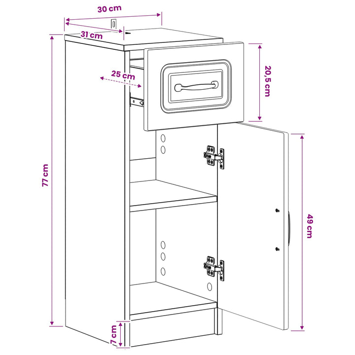 Badeværelse Opbevaringsskab UTRECHT Artisan-eg 30 x 31 x 77 cm