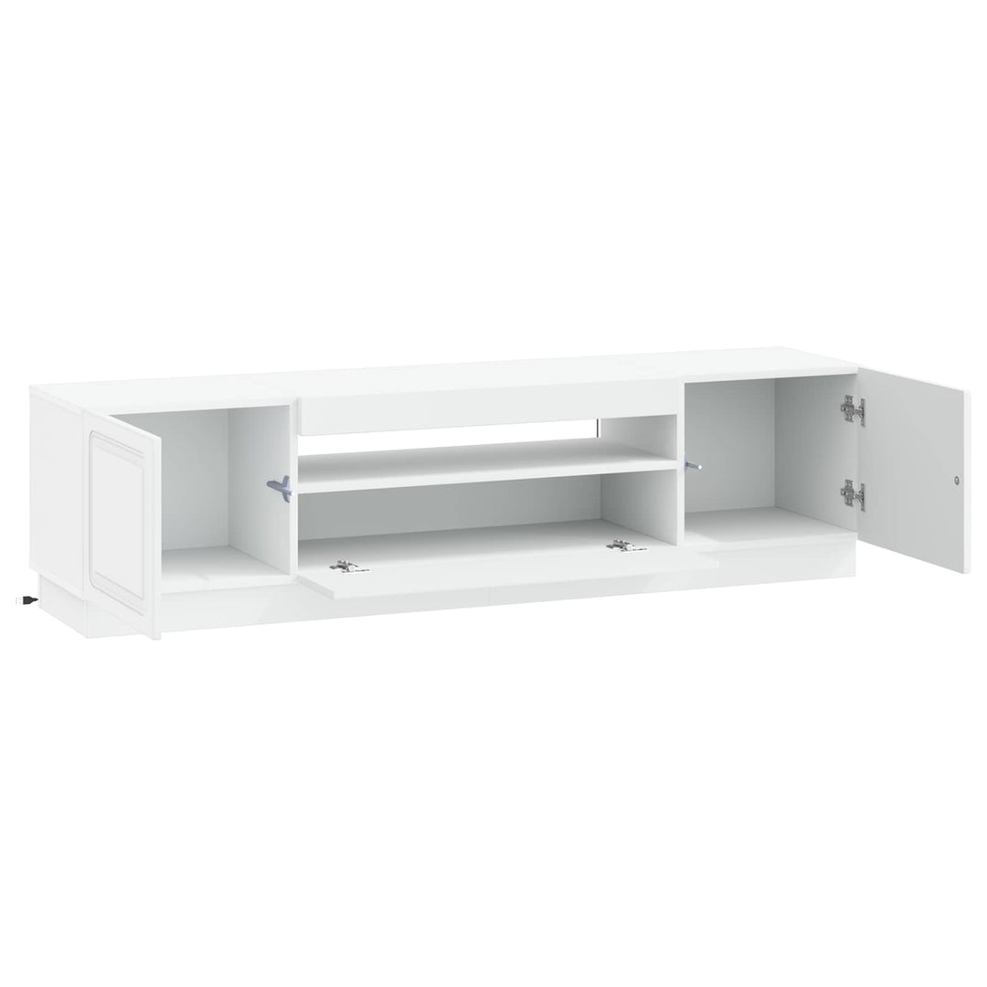 LED TV-skab Hvid Konstrueret træ