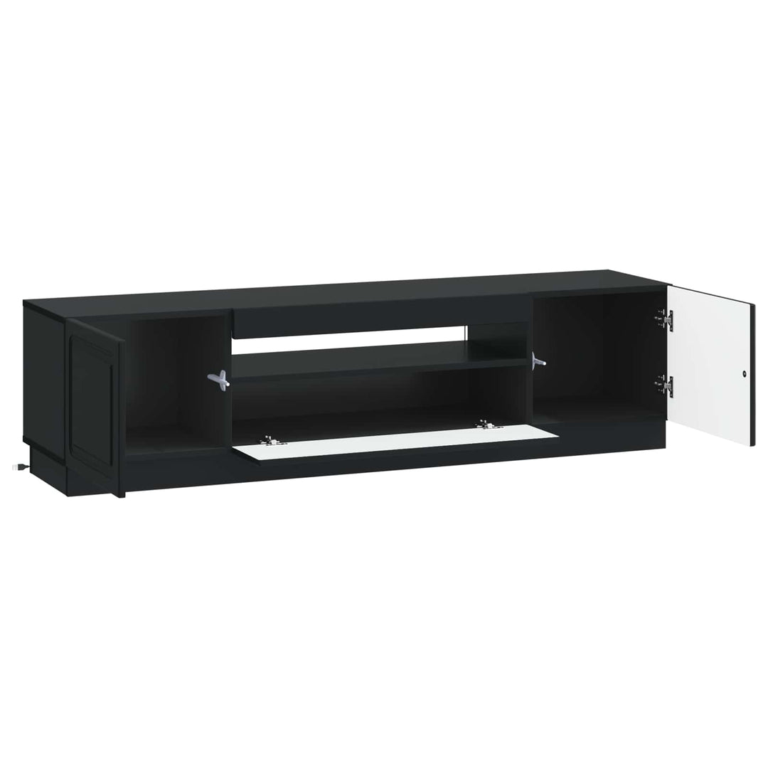 LED TV-skab Sort Konstrueret træ