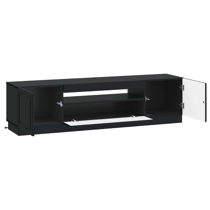 LED TV-skab Sort Konstrueret træ