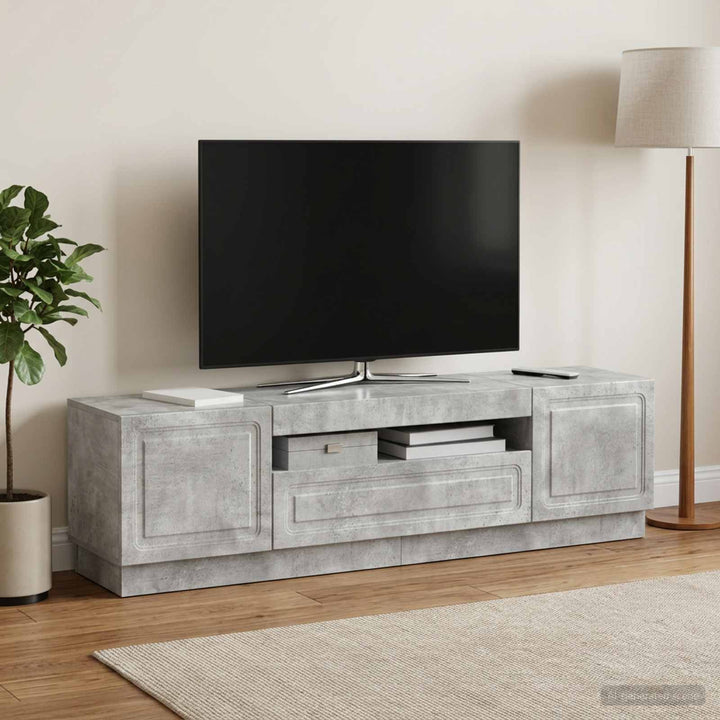 LED TV-skab Betongrå Konstrueret træ