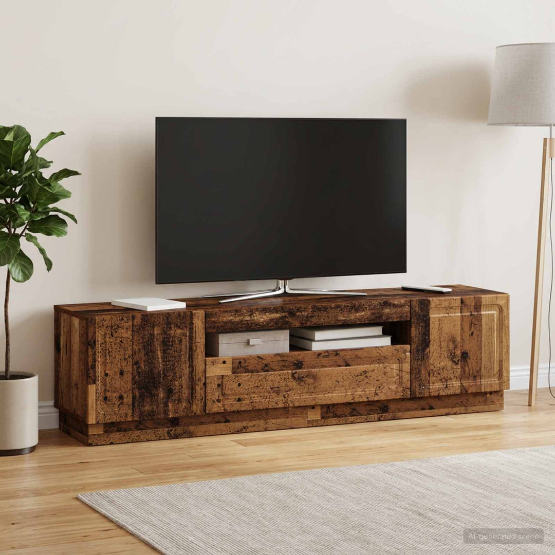 LED TV-skab Gammelt træ Konstrueret træ