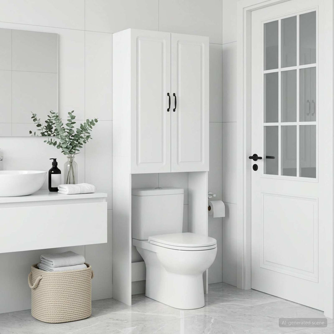 Toilet Skab UTRECHT Hvid 66 x 25,5 x 190 cm Konstrueret træ