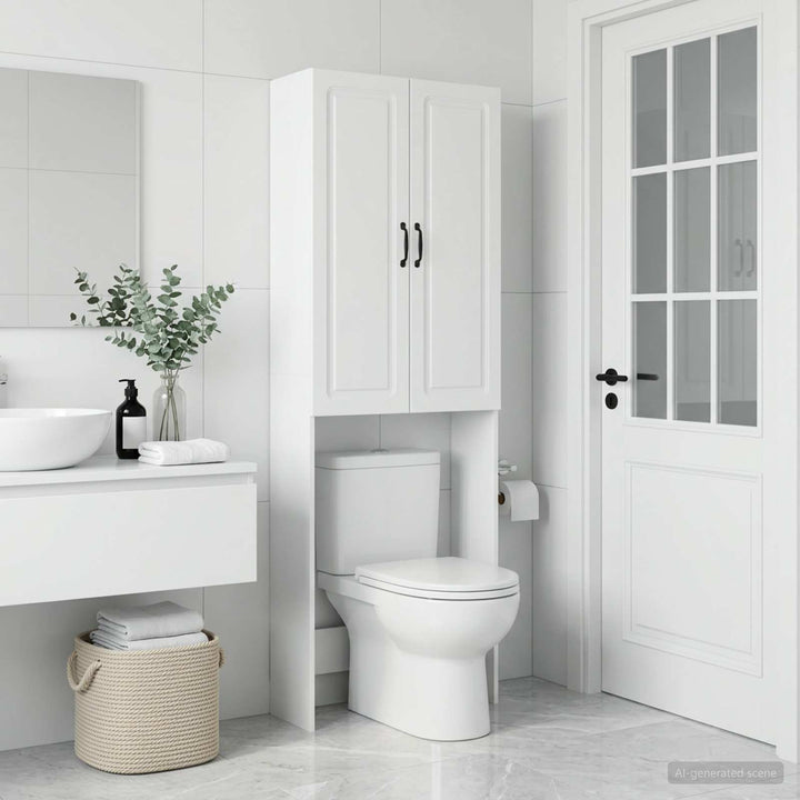 Toilet Skab UTRECHT Hvid 66 x 25,5 x 190 cm Konstrueret træ