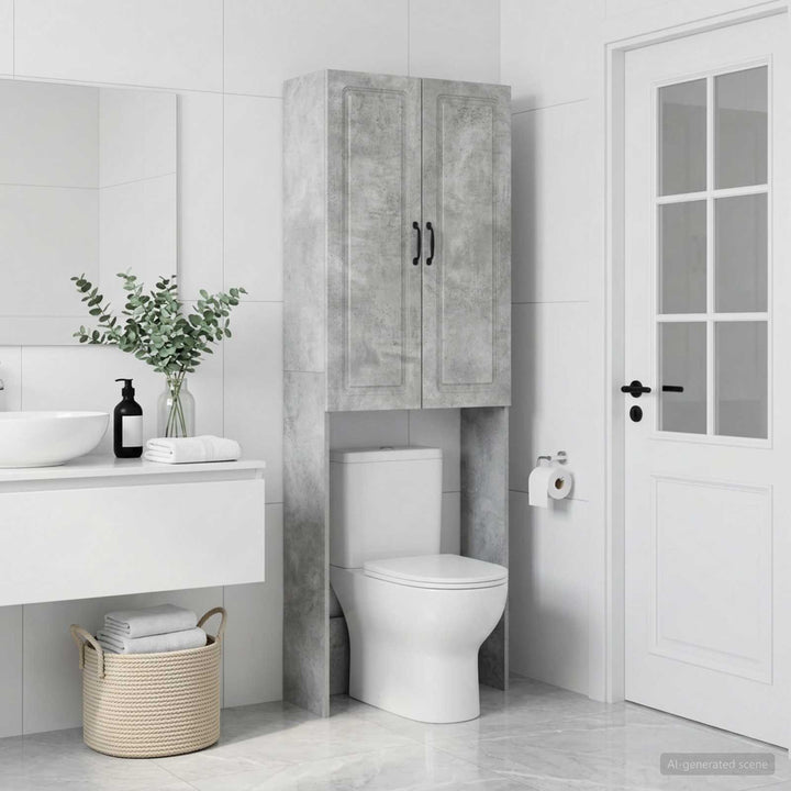 Toilet Skab UTRECHT Betongrå 66 x 25,5 x 190 cm Konstrueret træ