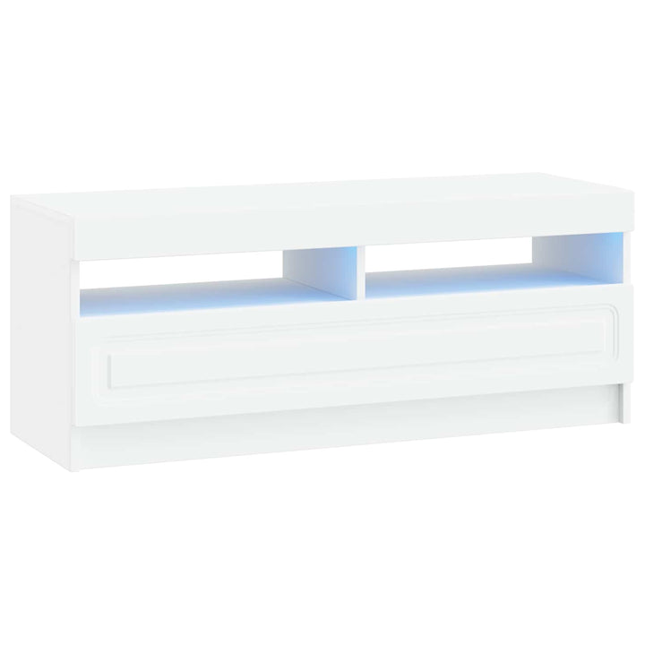 LED TV-skab Hvid Konstrueret træ