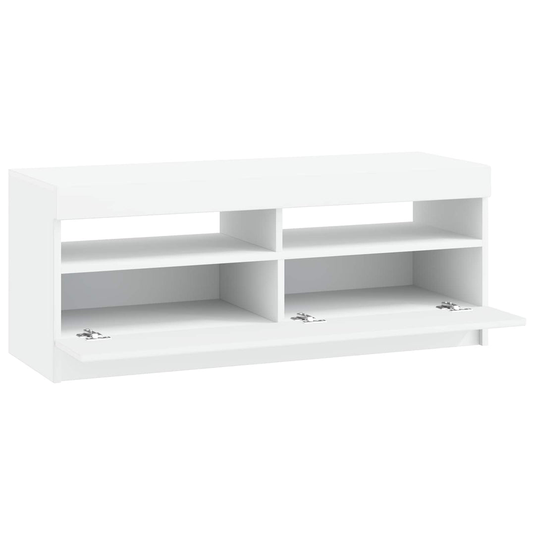 LED TV-skab Hvid Konstrueret træ