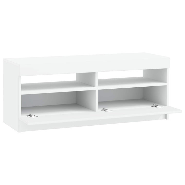 LED TV-skab Hvid Konstrueret træ
