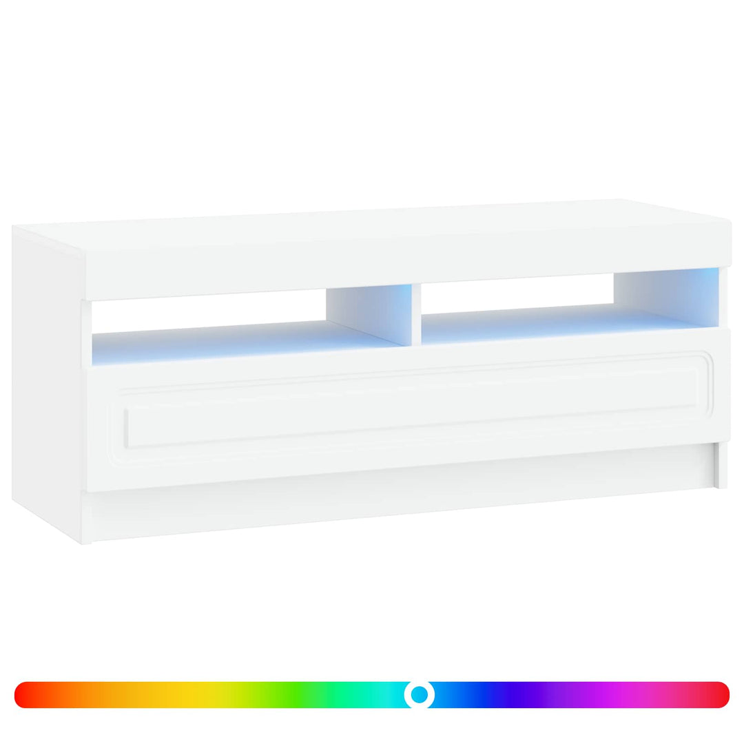 LED TV-skab Hvid Konstrueret træ