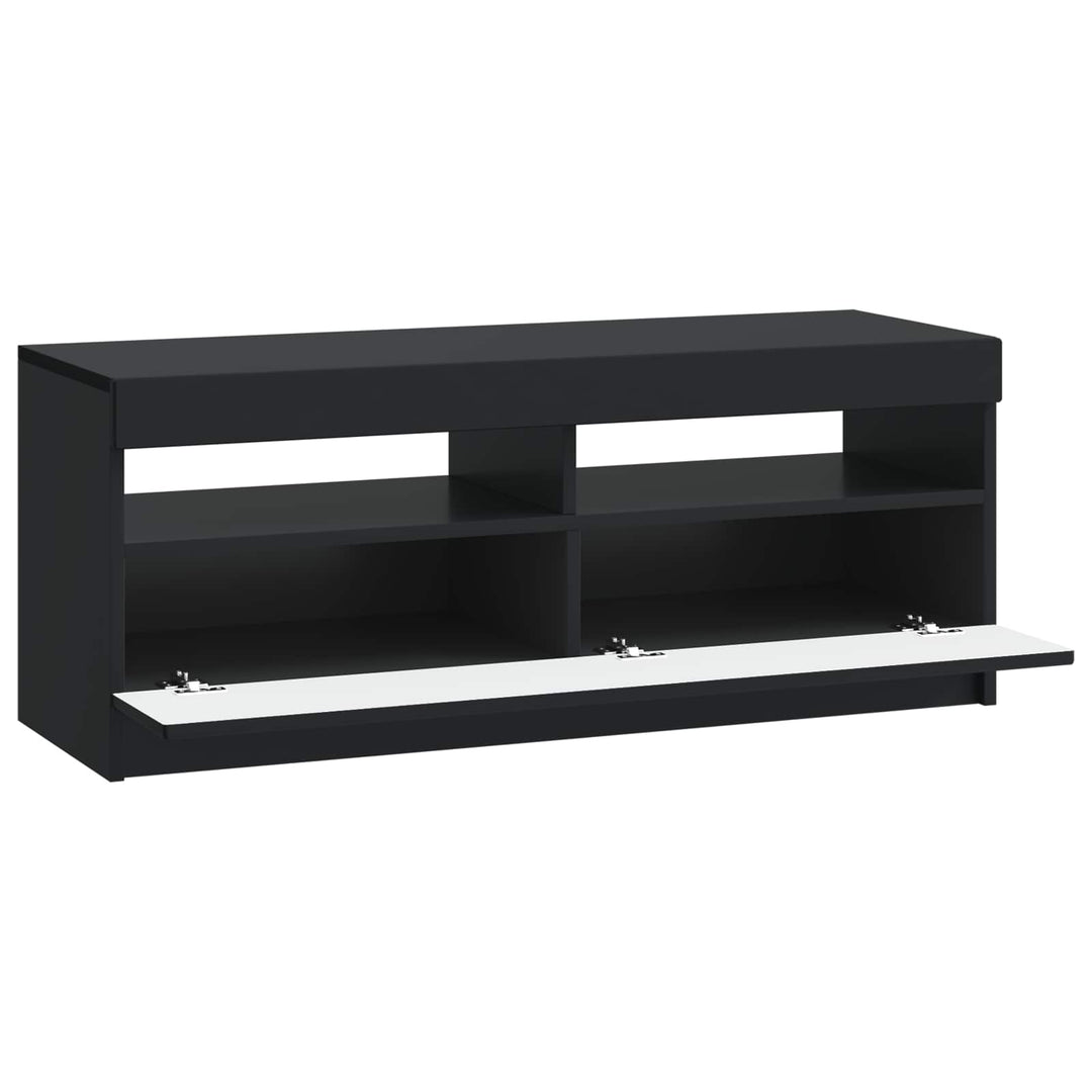 LED TV-skab Sort Konstrueret træ