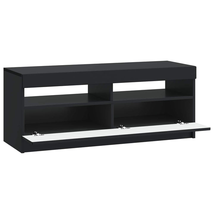 LED TV-skab Sort Konstrueret træ